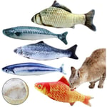 Ersandy - 5PCS Cataire Jouets Poisson, 20CM Cataire Chat Jouets, Cataire Poisson, Simulation en Peluche Poissons, Poisson en Peluche, Interactif Chat