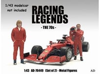 Set de 2 FIGURINES PILOTES seventies Racing Legend rouge 1/43