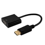 Tietokone suurella kotelolla DP-HDMI-teräväpiirto-adapterikaapeli näyttöportin ja HDMI-muuntimen valvontaan