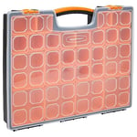 Amazon Basics Boîte de rangement professionnelle avec 19 compartiments amovibles, Noir,Orange, 41.9 x 33.5 x 6.1 cm (L x l x h)