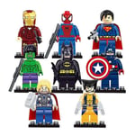 8 st Marvel Avengers Super Hero Comic Building Block Figurer DC Minifigur Leksak Present null ingen