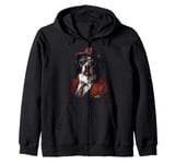 Bernese Mountain Dog Suit Zip Hoodie