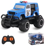 Pup Go Compact Remote Control Police Car for Ages 2-8, Perfect Christmas and Birthday Gift for Boys and Girls, Fast RC Vehicle Develops Hand-Eye Coordination for Kids Aged 3 4 5 6 7 Years