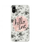 Coque Iphone XS MAX hello love coeur rose vintage