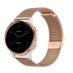 YOOSIDE Watch Strap for Garmin Vivoactive 4S / Vivomove 3S / Venu 2S, 18mm Quick Release Stainless Steel Metal Mesh Wristband Strap for Fossil Women's Gen 6 (Rose Gold)