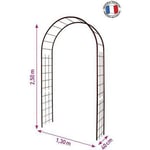 Arche de jardin treillage en fer vieilli tubes ronds petit modèle