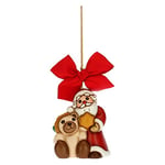 THUN - Décoration de Noël Père Noël avec Teddy Maxi - Céramique - Ligne Noël - Living, décoration de la Maison - 6,2 x 5,5 x 7,5 cm h