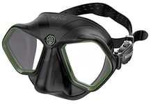 SEAC Raptor Masque à Volume réduit pour l'apnée et la Chasse sous-Marine Unisex-Adult, Noir/Vert, Standard