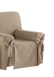 Estoralis Beret Housse de canapé avec nœuds Design Moderne Tissu Jaquard Champagne pour Fauteuil ou Relaxation 1 Place Taille du Tissu (de 80 à 110 cm) Housse pour Tout Type de canapé