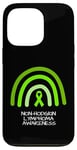 Coque pour iPhone 13 Pro Support de sensibilisation arc-en-ciel et ruban pour lymphome non-hodgkin