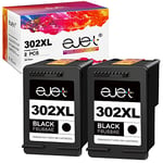 ejet XL High Yield 302XL Remanufactured Ink Cartridges for HP 302 302XL for Deskjet 1110 2130 2134 3630 3632 3634 Envy 4520 4521 4522 4523 4524 Officejet 3830 3834 4650 4651 4652 (Black, 2-Pack)