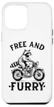 Coque pour iPhone 14 Pro Max Free And Furry Racoon Moto Rider Biker Raton laveur