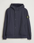 Stone Island Soft Shell Hooded Jacket Navy Blue