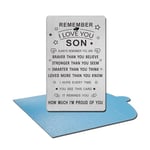 EE&YU Son Gifts Card - Son Christmas Birthday Gifts, Son Gifts from Mom, Remember I Love You Son Present, Proud of Son Card, Inspirational Son Gifts Ideas