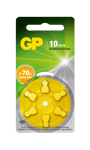 GP Batteries Hörapparatsbatterier 6-pack,  Storlek 10 - PR70 - Gul