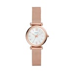 Fossil Montre pour femmes Carlie, mouvement à quartz, boîtier en acier inoxydable or rose 29 mm avec bracelet en acier inoxydable, ES4433