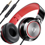 Casque Audio Filaire avec Micro,Premium Pliable Casque Réduction de Bruit Active,Contrôle du Volume pour PC,Téléphone Portable et Tablette,Son Stéréo,Fil Aux Jack 3.5 mm CL750