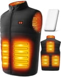 LABCOOL Veste Chauffante Homme Femme, Gilet Chauffant USB avec Batterie 12000mAh 5V incluse, Manteau Chauffant avec 3 Niveaux de Chauffage, 6 Zones Chauffante, Blouson Sans Manche Chauffante