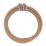 Fope Flex'it Solo 18ct Rose Gold 0.66ct Pink Sapphire Diamond Bracelet - S