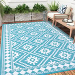 Enyhom Extra Large Outdoor Area Rugs, Waterproof Durable Garden Rug Foldable Rec