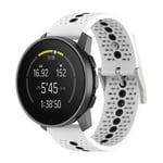 Färgglatt Klockarmband 22MM för Suunto Race S Watch Svart + Vit