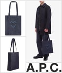 A.P.C. Bag Saint Valentine Denim Tote 98% Cotton Shoulder Straps Unisex - Indigo