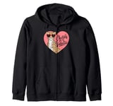 Cheetahs Are My Valentine Cute Cheetah Valentines Day Zip Hoodie