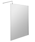 Wetroom 8mm Toughened Safety Glass Screen and Support Bar 1400mm x 1850mm - Poli