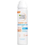 Garnier Ambre Solaire Sun Protection Over Makeup, Non-Greasy + Lightweight, With Hyaluronic Acid, Protection Mist SPF50, Super UV, 75ml