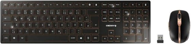 Dw 9000 Slim, Ensemble Clavier Et Souris Sans Fil, Disposition Eu (Qwerty), Bluetooth & Radio 2,4 Ghz, Touches Silencieuses, Rechargeable, Noir Bronze