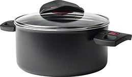 BALLARINI Casserole avec Couvercle en Verre, Ronde, ∅ 16 cm, Aluminium, Revêtement Anti-Adhésif, Noir, série Click & Cook