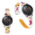 Samsung Gear S3 Classic / Frontier klockarmband i äkta läder med blomma - Färgglada Rosor