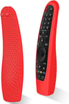 Housse Coque En Silicone Compatible Avec Telecommande Lg An-Mr19Ba An-Mr18Ba An-Mr20Ga An-Mr600 An-Mr650,Antiderapant Etui De Protection Pour Lg Magic Remote(Rouge)