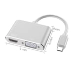 USB C to HDMI VGA Adapter, Dual Display Type C to HDMI VGA Adapter Compatible with MacBook Pro, iPad Pro, and More