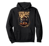 WITCHY CAT CAFE cute Halloween witch cats having coffee Pullover Hoodie