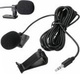 Micro Autoradio,Microphone de 3,5 mm,Micro Autoradio,Voiture Microphone Stéréo,Mini Microphone à Condensateur,Clip sur Mini Microphone pour Voiture Bluetooth Activé Radio Stéréo GPS DVD,Plug and Play