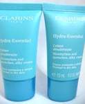 CLARINS Hydra -Essentiel Cream 30ml Total Brand New in 2x15ml Sealed Normal Dry