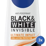 3x Nivea Déodorant Spray 150 Ml. Black&w.invisib.ultimat 83486 Fabriqué En Italy