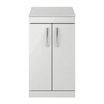 Nuie Athena Grey Mist 500mm Floor Standing 2-Door Vanity Unit & Worktop Bathroom