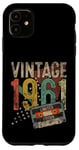 Coque pour iPhone 11 Vintage 1961 64e anniversaire cadeaux pour hommes femmes 64 ans