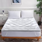 BedStory Double Mattress Topper, Ultra Soft 6cm Thick Mattress Topper For Double Bed, Down Alternative Microfiber Quilted Bed Topper, Best Mattress Topper with Elasticized Corner Straps, 135x190cm