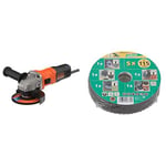 BLACK+DECKER BEG010-QS Meuleuse d'angle filaire - Livrée avec poignée latérale 710W & wolfcraft 1663000 Kit découverte de 5 Disques pour meuleuses ø 115 mm vert