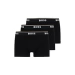 Hugo Boss Men's 3-Pack Stretch Cotton Regular Fit Trunks, Black, XL