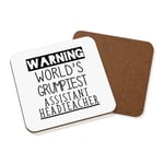 Warning World's Grumpiest Assistant Headteacher Coaster Drinks Mat End Of Term