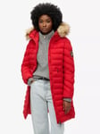 Superdry Fuji Faux Fur Hood Mid Length Coat