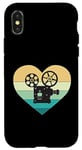 Coque pour iPhone X/XS Projecteur de cinéma en forme de cœur avec inscription « Ich liebe Kino »