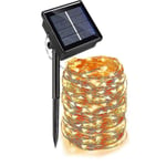 12m/22m Led Solar Light Outdoor Lamp String Lights For Holiday Christmas Party Garden Garland Warm white 12m-100led