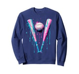 Sprinkles Drip Baseball Bat Art for Baseball Fans Design Sweatshirt