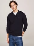 Tommy Hilfiger Long Sleeve Knit Polo Shirt, Fa Desert Sky