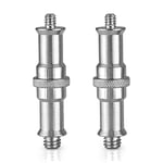 Neewer 2 Pieces Standard 1/4 to 3/8 inch Metal Male Convertor Threaded Screw Adapter Spigot Stud for Studio Light Stand, Hotshoe/Coldshoe Adapter, Ball Head, Wireless Flash Receiver, Trigger - ST24